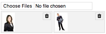 WMultiFileWidget with two files showing thumbnails